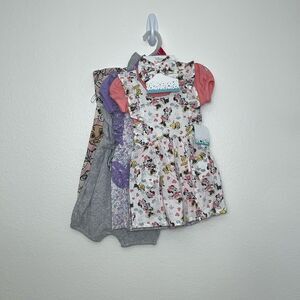 Disney Baby Pinafore Dresses x2 Rompers x1 Winnie the Pooh, Pluto, 101 Dalmatian
